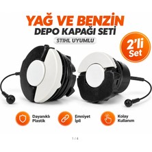 Algaride Stıhl Uyumlu Motorlu Testere Yağ ve Benzin Depo Kapağı Seti MS171 181 210 250 290 360 361 380 390