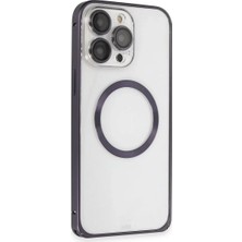 Joko Apple iPhone 14 Pro Kılıf Metal Bumper Magneticsafe Kapak - Derin Mor