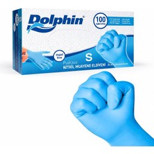 Dolphin Mavi Nitril Eldiven 100 Adet S