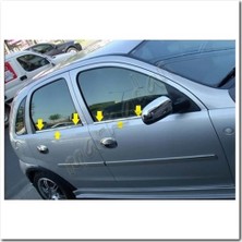 Markadan Opel Corsa C Krom Cam Çıtası 2000-2006 4 Parça Paslanmaz Çelik