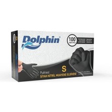 Dolphin Siyah Nitril Eldiven 100 Adet S