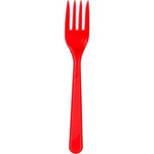 Belirtilmemiş Plastik Çatal Kırmızı 25 Adet