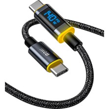 Üstüner 140 W USB C Kablosu, Ekranlı, Magline Naylon 1,2 M Tip C Hızlı Şarj Kablosu - iPhone 15 Pro Max, Galaxy, MacBook Pro/air, iPad Pro/air, Pixel ve Daha Fazlası ile Uyumlu