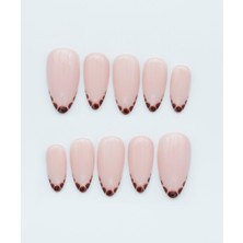 Jaguar Paws Protez Jel Takma Tırnak - El Yapımı Kalıcı Oje Nail Art French Blooming - NC118