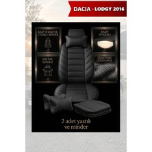 Automod Dacia Lodgy 2016 Için Koltuk ve Kılıf Uyumlu Siyah Minder Lüks Yastık 2li Set