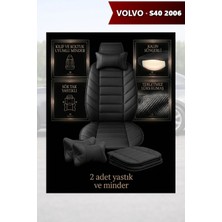 Automod Volvo S40 2006 Için Koltuk ve Kılıf Uyumlu Minder Siyah Yastık Lüks 2li Set