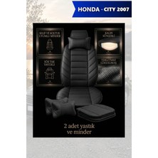 Automod City 2007 Için Koltuk ve Kılıf Uyumlu Minder Siyah Yastık Lüks 2li Set
