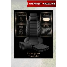 Automod Chevrolet Cruze 2014 Için Koltuk ve Kılıf Uyumlu Lüks Minder Siyah Yastık 2li Set