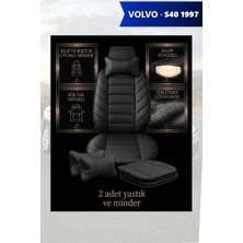 Automod Volvo S40 1997 Için Koltuk ve Kılıf Uyumlu Minder Lüks Yastık Siyah 2li Set