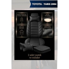 Automod Yaris 2004 Için Koltuk ve Kılıf Uyumlu Minder Siyah Yastık Lüks 2li Set