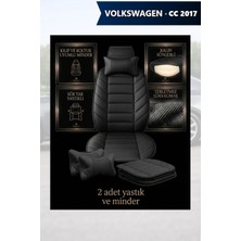 Automod Volkswagen cc 2017 Için Koltuk ve Kılıf Uyumlu Lüks Siyah Minder Yastık 2li Set