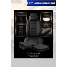 Automod Jeep Grand Cherokee 1993 Için Koltuk ve Kılıf Uyumlu Lüks Siyah Minder Yastık 2li Set