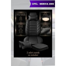 Automod Opel Meriva 2005 Için Koltuk ve Kılıf Uyumlu Minder Siyah Lüks Yastık 2li Set