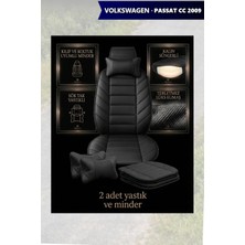 Automod Volkswagen Passat cc 2009 Için Koltuk ve Kılıf Uyumlu Minder Siyah Yastık Lüks 2li Set