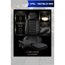 Automod Opel Vectra B 1995 Için Koltuk ve Kılıf Uyumlu Siyah Minder Yastık Lüks 2li Set