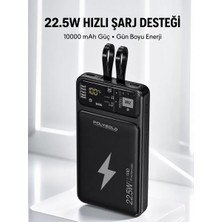 Emt Pazarlama® Powerbank Hızlı Şarj 10000 Mah Dahili Kablo Yeni Nesil