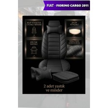 Automod Fiat Fiorino Cargo 2011 Için Koltuk ve Kılıf Uyumlu Minder Siyah Yastık Lüks 2li Set