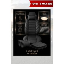 Automod Bmax 2013 Için Koltuk ve Kılıf Uyumlu Siyah Yastık Minder Lüks 2li Set