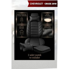 Automod Chevrolet Cruze 2010 Için Koltuk ve Kılıf Uyumlu Siyah Minder Lüks Yastık 2li Set