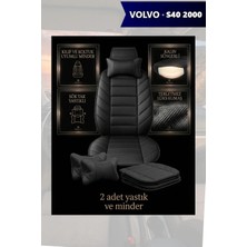 Automod Volvo S40 2000 Için Koltuk ve Kılıf Uyumlu Lüks Yastık Siyah Minder 2li Set