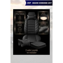 Automod Jeep Grand Cherokee 2017 Için Koltuk ve Kılıf Uyumlu Minder Yastık Siyah Lüks 2li Set