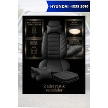 Automod Hyundai IX35 2010 Için Koltuk ve Kılıf Uyumlu Yastık Lüks Minder Siyah 2li Set