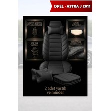 Automod Opel Astra J 2011 Için Koltuk ve Kılıf Uyumlu Minder Siyah Yastık Lüks 2li Set