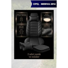 Automod Opel Meriva 2014 Için Koltuk ve Kılıf Uyumlu Siyah Yastık Minder Lüks 2li Set