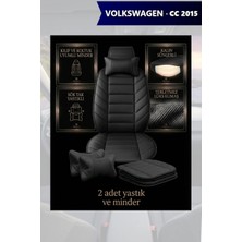 Automod Volkswagen cc 2015 Için Koltuk ve Kılıf Uyumlu Minder Siyah Lüks Yastık 2li Set