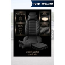 Automod Kuga 2014 Için Koltuk ve Kılıf Uyumlu Siyah Minder Yastık Lüks 2li Set