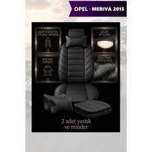 Automod Opel Meriva 2015 Için Koltuk ve Kılıf Uyumlu Minder Siyah Yastık Lüks 2li Set