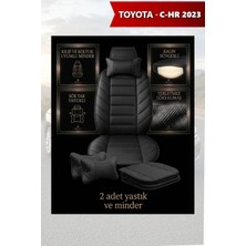 Automod Chr 2023 Için Koltuk ve Kılıf Uyumlu Siyah Yastık Lüks Minder 2li Set