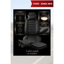 Automod Kuga 2015 Için Koltuk ve Kılıf Uyumlu Minder Lüks Yastık Siyah 2li Set