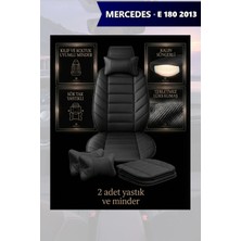 Automod E 180 2013 Için Koltuk ve Kılıf Uyumlu Minder Siyah Yastık Lüks 2li Set