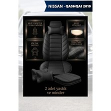 Automod Nissan Qashqai 2010 Için Koltuk ve Kılıf Uyumlu Lüks Siyah Minder Yastık 2li Set