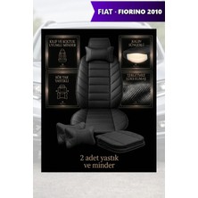 Automod Fiat Fiorino 2010 Için Koltuk ve Kılıf Uyumlu Minder Lüks Siyah Yastık 2li Set