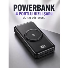 Emt Pazarlama® 10.000 Mah Powerbank 4 Portlu Hızlı Şarj Dijital Göstergeli