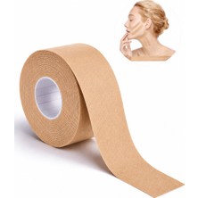 Boldy Kinesio Ağrı Bandı - Kinesiotape Bantlama - Boob Tape - Yüz Germe - Kinesiotape Sporcu Bandı - Göğüs Kaldırıcı Bant 2,5CMX5M