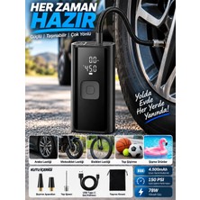 Deanb 150 PSI Şarjlı Hava Kompresörü 4500mAh Powerbank LCD Ekranlı Taşınabilir Lastik Şişirme Pompası