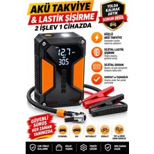 Dragro 4'ü 1 Arada Dijital Göstergeli | Powerbank | LED Fener | Hava Kompresörü| Şarjlı Akü Takviye Cihazı