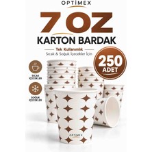 Optimex 7 Oz Karton Bardak 250 Adet Tek Kullanımlık Sıcak ve Soğuk Içecek Bardağı