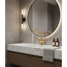 Titanium Design Gold Desenli Rustik Lavabo Bataryası