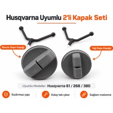 Algaride Husqvarna 61 268 380 Uyumlu Motorlu Testere Yağ ve Benzin Depo Kapağı Emniyet Ipli 2’li Kapak