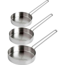 Üstüner 3 Adet Tava Ultra Lüks Paslanmaz Inox Çelik Sos Tava Seti 12-14-16 cm Metal Saplı Çok Amaçlı Tavalar