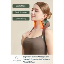 Akestoria Med Boyun ve Omuz Masaj Aleti – Isıtmalı Ergonomik Kablosuz Masaj Cihazı