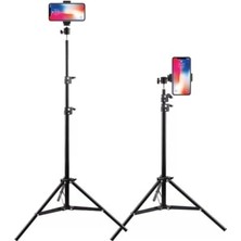 Kazan Hobi 2.1 Metre Metal Tripod, 360° Döner Başlık ve Telefon Tutuculu Ring Light Ayağı
