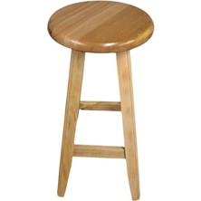 Kazan Hobi Ahşap Bar Taburesi; Ahşap Renk 28-29 cm Oturum Çapı, 80 cm Yükseklik, Kayın Ağacı, Vernikli