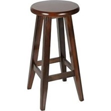 Kazan Hobi Ahşap Bar Taburesi; Kahverengi, 80 cm Yükseklik, Country Tarzı, Uzun
