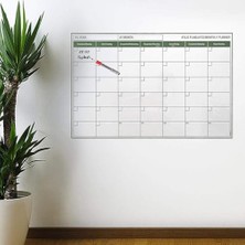 Kazan Hobi Manyetik Yapışkanlı Bir Aylık Program Planlayıcı Akıllı Statik Duvar Takvimi 85X56 cm