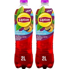 Kazan Hobi Ice Tea Tropikal Meyve Aromalı Soğuk Çay; Pet, 2 L 2'li Paket